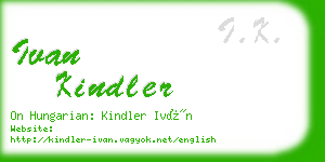 ivan kindler business card